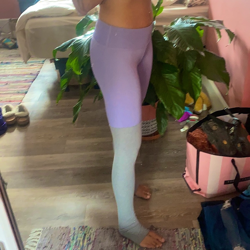 Purple leggings with built in leg warmers